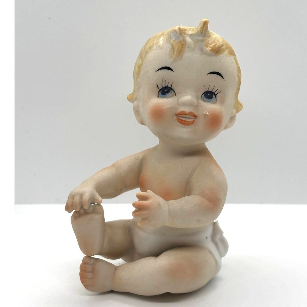 Vintage 1960's Napco Piano Baby Figurine, Porcelain, Made in Japan